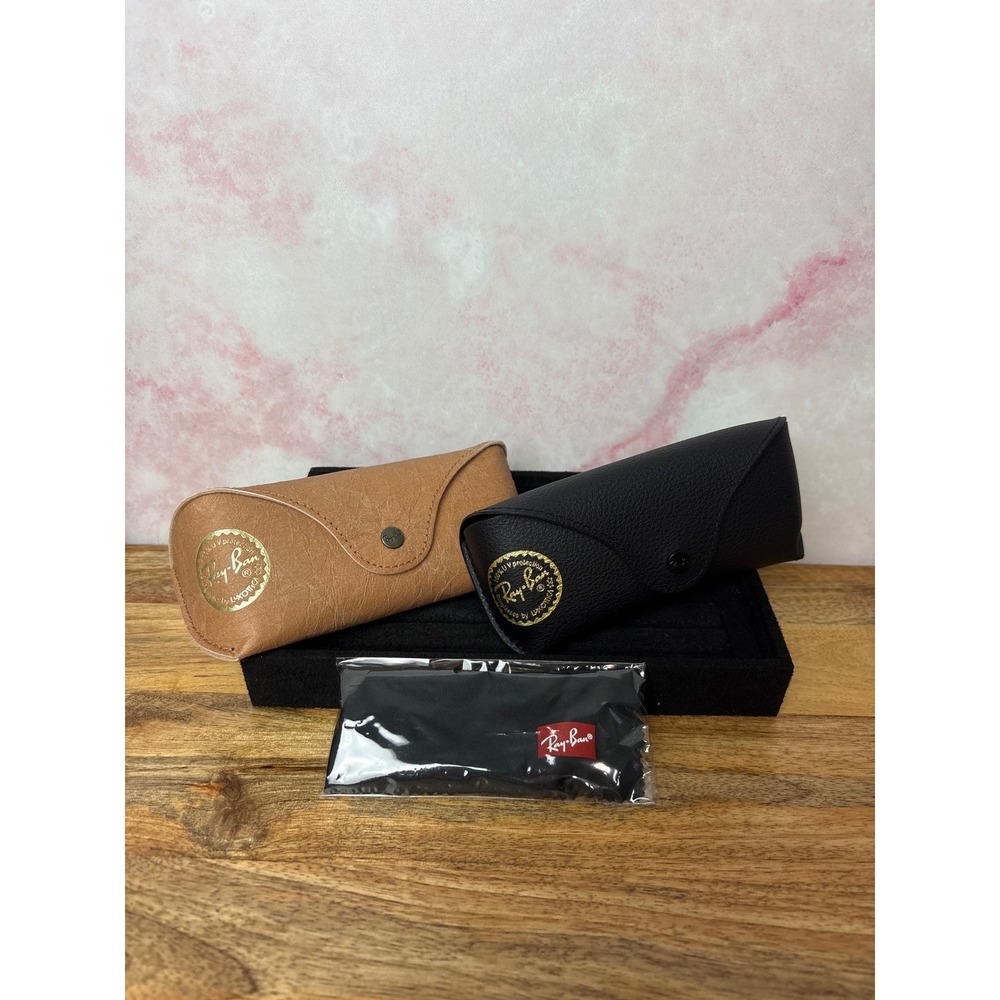 Ray-Ban EMPTY Eyeglass Soft Case Holder lot of TWO (Brown/Black)